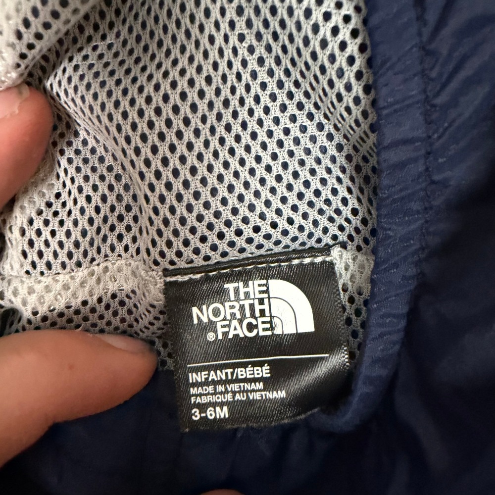 The North Face Windbreaker Infant 3-6M Blue WindWall Hooded Colorblock Jacket - Picture 4 of 7